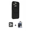 MARSİLYAN™- iPhone 15 Pro Max Kılıf Ahenk Yansıma Özel Seri - Siyah Vanessa Magic Cam + PVD Metal Kamera Lens - GI