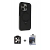 MARSİLYAN™- iPhone 15 Pro Max Kılıf Ahenk Yansıma Özel Seri - Siyah Vanessa Magic Cam + PVD Metal Kamera Lens - TU