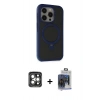 MARSİLYAN™- iPhone 15 Pro Max Kılıf Ahenk Yansıma Özel Seri - Siyah Vanessa Magic Cam + PVD Metal Kamera Lens - GI