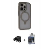 MARSİLYAN™- iPhone 15 Pro Max Kılıf Ahenk Yansıma Özel Seri - Siyah Vanessa Magic Cam + Raze Metal Kamera Lens - SH