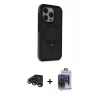 MARSİLYAN™- iPhone 15 Pro Max Kılıf Ahenk Yansıma Özel Seri - Siyah Vanessa Magic Cam + Raze Metal Kamera Lens - TMGI