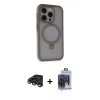 MARSİLYAN™- iPhone 15 Pro Max Kılıf Ahenk Yansıma Özel Seri - Siyah Vanessa Magic Cam + Raze Metal Kamera Lens - TMGI