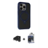 MARSİLYAN™- iPhone 15 Pro Max Kılıf Ahenk Yansıma Özel Seri - Siyah Vanessa Magic Cam + Raze Metal Kamera Lens - TMGI