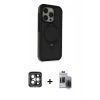 MARSİLYAN™- iPhone 15 Pro Max Kılıf Ahenk Yansıma Özel Seri - Siyah Vanessa Magic Hayalet Cam + PVD Metal Kamera Lens - GI