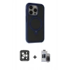 MARSİLYAN™- iPhone 15 Pro Max Kılıf Ahenk Yansıma Özel Seri - Siyah Vanessa Magic Hayalet Cam + PVD Metal Kamera Lens - GI