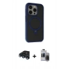 MARSİLYAN™- iPhone 15 Pro Max Kılıf Ahenk Yansıma Özel Seri - Siyah Vanessa Magic Hayalet Cam + Raze Metal Kamera Lens - LT
