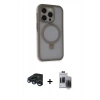 MARSİLYAN™- iPhone 15 Pro Max Kılıf Ahenk Yansıma Özel Seri - Siyah Vanessa Magic Hayalet Cam + Raze Metal Kamera Lens - LT