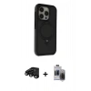 MARSİLYAN™- iPhone 15 Pro Max Kılıf Ahenk Yansıma Özel Seri - Siyah Vanessa Magic Hayalet Cam + Raze Metal Kamera Lens - SH