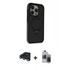 MARSİLYAN™- iPhone 15 Pro Max Kılıf Ahenk Yansıma Özel Seri - Siyah Vanessa Magic Hayalet Cam + Raze Metal Kamera Lens - LT