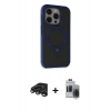 MARSİLYAN™- iPhone 15 Pro Max Kılıf Ahenk Yansıma Özel Seri - Siyah Vanessa Magic Hayalet Cam + Raze Metal Kamera Lens - TMGI