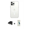 MARSİLYAN™- iPhone 15 Pro Max Kılıf Ahenk Yansıma Prime - Şeffaf Pasifik Cam Ekran Koruyucu + Raze Metal Kamera Lens - GS