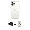 MARSİLYAN™- iPhone 15 Pro Max Kılıf Ahenk Yansıma Prime - Şeffaf Pasifik Cam Ekran Koruyucu + Raze Metal Kamera Lens - SH