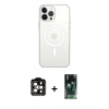 MARSİLYAN™- iPhone 15 Pro Max Kılıf Ahenk Yansıma Prime - Siyah 360 Mat Full Body Arka Koruyucu + PVD Metal Kamera Lens - TU
