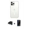 MARSİLYAN™- iPhone 15 Pro Max Kılıf Ahenk Yansıma Prime - Siyah 3D Antistatik Hayalet Cam Ekran Koruyucu + Raze Metal Kamera Lens - LT