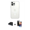MARSİLYAN™- iPhone 15 Pro Max Kılıf Ahenk Yansıma Prime - Siyah 3D Antistatik Mat Seramik Nano Ekran Koruyucu + Raze Metal Kamera Lens - LT
