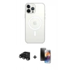 MARSİLYAN™- iPhone 15 Pro Max Kılıf Ahenk Yansıma Prime - Siyah 3D Antistatik Mat Seramik Nano Ekran Koruyucu + Siyah Raze Metal Kamera Lens