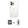 MARSİLYAN™- iPhone 15 Pro Max Kılıf Ahenk Yansıma Prime - Siyah Bilvis Hayalet Cam Ekran Koruyucu + PVD Metal Kamera Lens - SH