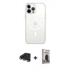 MARSİLYAN™- iPhone 15 Pro Max Kılıf Ahenk Yansıma Prime - Siyah Bilvis Hayalet Cam Ekran Koruyucu + Raze Metal Kamera Lens - TMGI