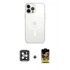 MARSİLYAN™- iPhone 15 Pro Max Kılıf Ahenk Yansıma Prime - Siyah Buffer Cam Ekran Koruyucu + PVD Metal Kamera Lens - SH
