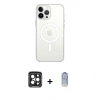 MARSİLYAN™- iPhone 15 Pro Max Kılıf Ahenk Yansıma Prime - Siyah Joko Magic 5D Cam + Siyah PVD Metal Kamera Lens
