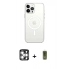 MARSİLYAN™- iPhone 15 Pro Max Kılıf Ahenk Yansıma Prime - Siyah Joko Magic 5D Hayalet Cam + PVD Metal Kamera Lens - GS