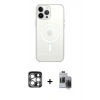 MARSİLYAN™- iPhone 15 Pro Max Kılıf Ahenk Yansıma Prime - Siyah Vanessa Magic Hayalet Cam + PVD Metal Kamera Lens - GS