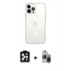 MARSİLYAN™- iPhone 15 Pro Max Kılıf Ahenk Yansıma Prime - Siyah Vanessa Magic Hayalet Cam + PVD Metal Kamera Lens - TU