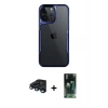 MARSİLYAN™- iPhone 15 Pro Max Kılıf Akış Çizgi Koleksiyonu - Şeffaf 360 Full Body Arka Koruyucu + Raze Metal Kamera Lens - LT