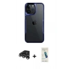 MARSİLYAN™- iPhone 15 Pro Max Kılıf Akış Çizgi Koleksiyonu - Şeffaf Pasifik Cam Ekran Koruyucu + Raze Metal Kamera Lens - GS