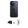 MARSİLYAN™- iPhone 15 Pro Max Kılıf Akış Çizgi Koleksiyonu - Şeffaf Pasifik Cam Ekran Koruyucu + Raze Metal Kamera Lens - SH