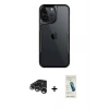 MARSİLYAN™- iPhone 15 Pro Max Kılıf Akış Çizgi Koleksiyonu - Şeffaf Pasifik Cam Ekran Koruyucu + Raze Metal Kamera Lens - GS