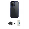 MARSİLYAN™- iPhone 15 Pro Max Kılıf Akış Çizgi Koleksiyonu - Şeffaf Pasifik Cam Ekran Koruyucu + Raze Metal Kamera Lens - TMGI