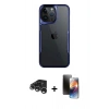 MARSİLYAN™- iPhone 15 Pro Max Kılıf Akış Çizgi Koleksiyonu - Siyah 3D Antistatik Mat Seramik Nano Ekran Koruyucu + Raze Metal Kamera Lens - GS