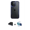 MARSİLYAN™- iPhone 15 Pro Max Kılıf Akış Çizgi Koleksiyonu - Siyah 3D Antistatik Seramik Nano Ekran Koruyucu + Raze Metal Kamera Lens - LT