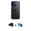 MARSİLYAN™- iPhone 15 Pro Max Kılıf Akış Çizgi Koleksiyonu - Siyah 3D Antistatik Seramik Nano Ekran Koruyucu + Raze Metal Kamera Lens - SH