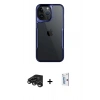 MARSİLYAN™- iPhone 15 Pro Max Kılıf Akış Çizgi Koleksiyonu - Siyah Bilvis 0.18mm Plus Cam Ekran Koruyucu + Raze Metal Kamera Lens - TMGI