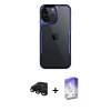 MARSİLYAN™- iPhone 15 Pro Max Kılıf Akış Çizgi Koleksiyonu - Siyah Bilvis 5in1 3D Magic Cam Ekran Koruyucu + Raze Metal Kamera Lens - SH
