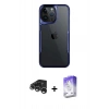 MARSİLYAN™- iPhone 15 Pro Max Kılıf Akış Çizgi Koleksiyonu - Siyah Bilvis 5in1 3D Magic Cam Ekran Koruyucu + Raze Metal Kamera Lens - GS
