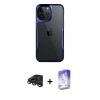 MARSİLYAN™- iPhone 15 Pro Max Kılıf Akış Çizgi Koleksiyonu - Siyah Bilvis 5in1 3D Magic Cam Ekran Koruyucu + Raze Metal Kamera Lens - TMGI
