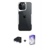 MARSİLYAN™- iPhone 15 Pro Max Kılıf Akış Çizgi Koleksiyonu - Siyah Bilvis 5in1 3D Magic Cam Ekran Koruyucu + Raze Metal Kamera Lens - LT