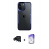 MARSİLYAN™- iPhone 15 Pro Max Kılıf Akış Çizgi Koleksiyonu - Siyah Bilvis 5in1 3D Magic Cam Ekran Koruyucu + Raze Metal Kamera Lens - LT