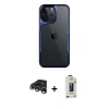 MARSİLYAN™- iPhone 15 Pro Max Kılıf Akış Çizgi Koleksiyonu - Siyah Bilvis Hayalet Cam Ekran Koruyucu + Raze Metal Kamera Lens - GS