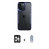 MARSİLYAN™- iPhone 15 Pro Max Kılıf Akış Çizgi Koleksiyonu - Siyah Joko Magic 5D Cam + PVD Metal Kamera Lens - GI