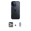 MARSİLYAN™- iPhone 15 Pro Max Kılıf Akış Çizgi Koleksiyonu - Siyah Joko Magic 5D Cam + PVD Metal Kamera Lens - LT