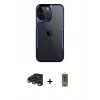 MARSİLYAN™- iPhone 15 Pro Max Kılıf Akış Çizgi Koleksiyonu - Siyah Joko Magic 5D Hayalet Cam + Raze Metal Kamera Lens - LT