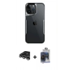 MARSİLYAN™- iPhone 15 Pro Max Kılıf Akış Çizgi Koleksiyonu - Siyah Vanessa Magic Cam + Raze Metal Kamera Lens - GS