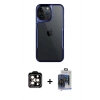 MARSİLYAN™- iPhone 15 Pro Max Kılıf Akış Çizgi Koleksiyonu - Siyah Vanessa Magic Cam + PVD Metal Kamera Lens - TU
