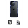 MARSİLYAN™- iPhone 15 Pro Max Kılıf Akış Çizgi Koleksiyonu - Siyah Vanessa Magic Hayalet Cam + PVD Metal Kamera Lens - GI