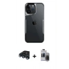 MARSİLYAN™- iPhone 15 Pro Max Kılıf Akış Çizgi Koleksiyonu - Siyah Vanessa Magic Hayalet Cam + Raze Metal Kamera Lens - LT