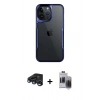 MARSİLYAN™- iPhone 15 Pro Max Kılıf Akış Çizgi Koleksiyonu - Siyah Vanessa Magic Hayalet Cam + Raze Metal Kamera Lens - LT